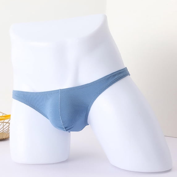 Yaoyar Mens Ice Silk Ultra Sheer Summer Briefs Transparent Underwear with Lightweight Comfort Fabric Underwear,Sky Blue,M