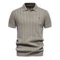 thumbnail image 1 of Yaoyar Mens Knitted Polo Shirt Short Sleeve Knit Texture Shirt Men Short Sleeve Turndown Collar Blouse Shirt Khaki,S, 1 of 9
