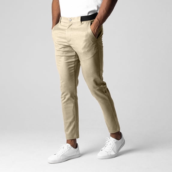 Yaoyar Mens Lightweight Workout Pants Quick Dry Elastic Waist with Pockets for Gym Solid Color Elastic Tight Fitting Small Foot Casual Breathable Pants