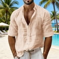 thumbnail image 1 of Yaoyar Mens Linen Shirts Casual Long Sleeve Hippie Yoga Tops Lightweight Summer Beach T-Shirt, 1 of 6
