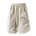 thumbnail image 1 of Yaoyar Mens Loose Sporty Shorts Casual Summer Beach Shorts Elastic Waist Drawstring Cargo Pants with Multiple Pockets, 1 of 8