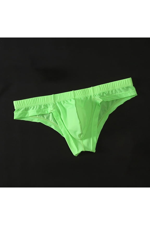 Mens Low Waist High Cut Ice Silk Summer Briefs Sheer Underwear Boxer Briefs Lightweight Sheer Fabric Boxer Briefs For Men Soft Breathable Design Underwear Briefs,Green,M