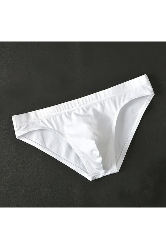 Mens Low Waist Solid Color Summer Briefs Comfortable Underwear Boxer Briefs Lightweight Soft Fabric Boxer Briefs For Men Breathable Airy Design Underwear Briefs,White,M