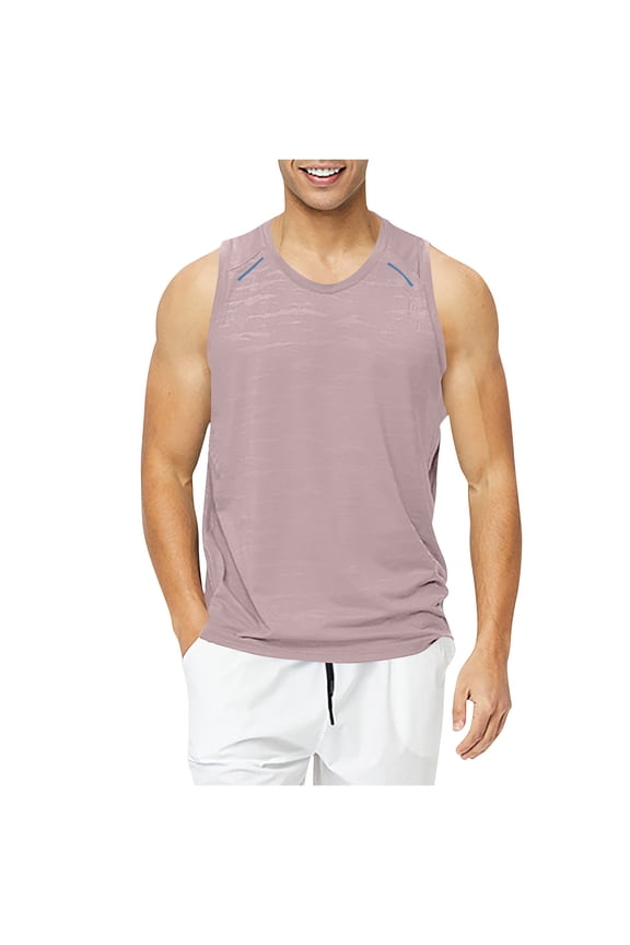 Mens Mesh Ventilation Performance Athletic Wear, Breathable Construction Workout Training Layer, Summer Gym Shirt for Open Weave Muscle Top,Purple,3XL