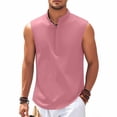 thumbnail image 1 of Yaoyar Mens Muscle Tank Tops Sleeveless Workout Gym Henley Shirts Slim Fit Collared T-Shirts Beach Summer Button Vest Shirts, 1 of 6