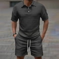thumbnail image 1 of Yaoyar Mens New Summer Beach Sport Short Sleeve Set Matching Camp Shirt and Shorts Casual Vacation Outfit Two Piece Short Sleeve Ensemble, 1 of 6