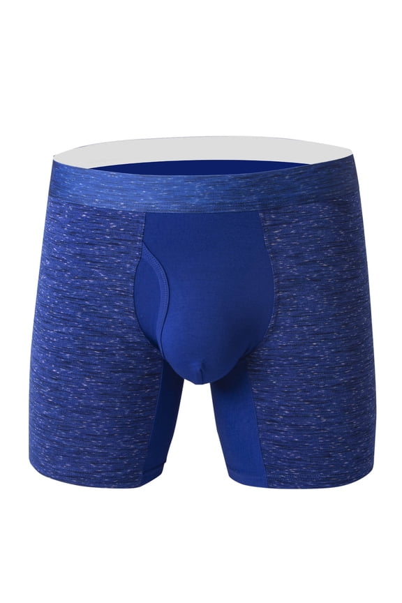 Mens Plus Size Extended Length Summer Boxer Briefs Anti Chafe Underwear with Moisture Wicking Sport Fabric for Active Wear Comfort Fit Boxer Briefs,Blue,L
