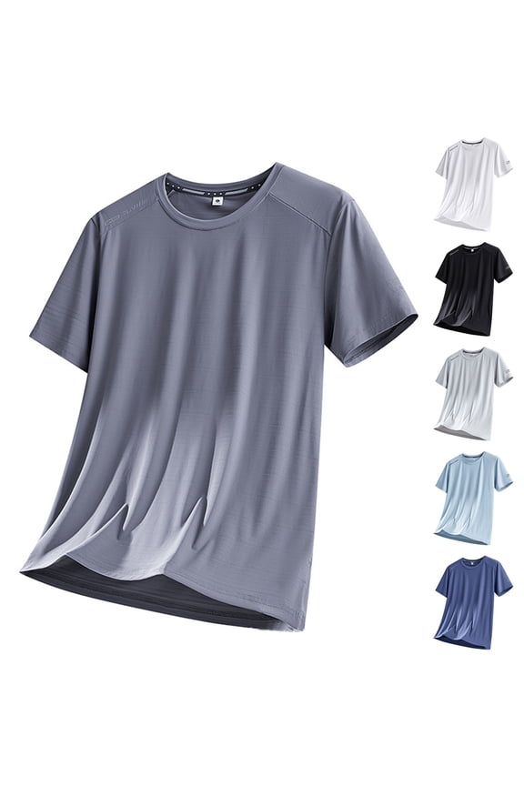 Mens Short Sleeve Shirts Summer Quick Dry Breathable Plus Size T-Shirts Casual Loose Fit Comfy Workout Cool Tee Tops