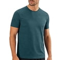 thumbnail image 1 of Yaoyar Mens Short Sleeve T Shirt Summer Muscle Slim Fitted Crewneck Longline Tees Shirts for Gym Workout, 1 of 7