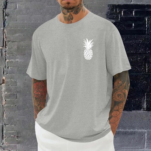 Yaoyar Mens Short Sleeve T-Shirts Pineapple Graphic Tees Shirts Summer Tops Cotton Tshirts for Beach Party