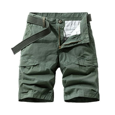 Yaoyar Mens Shorts Cargo Classic Casual Solid Color Straight-Leg Knee Length Button Mid Waist Cargo Pants