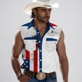 thumbnail image 1 of Yaoyar Mens Sleeveless 4th of July Shirts Casual American Flag Stars and Stripes Button Down Patriotic Tank Top with Pockets, 1 of 5