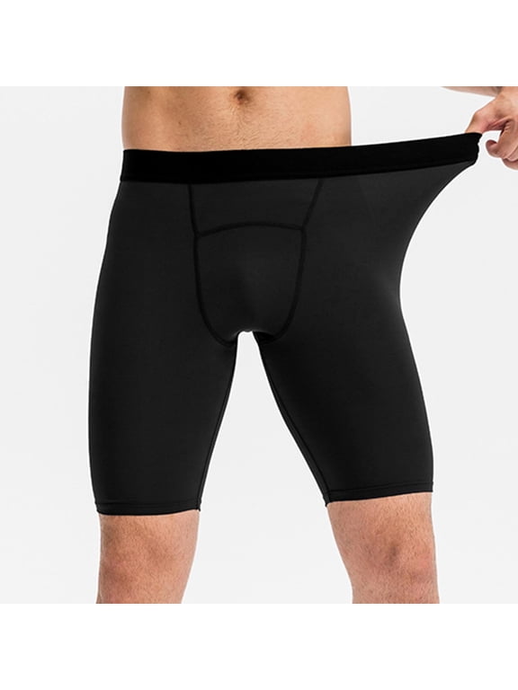 Mens Solid Color Compression Pants Fitness Training Breathable Sports Leggings Running Tights Cool Dry Athletic Baselayer Pants for Basketball Yoga Cycling