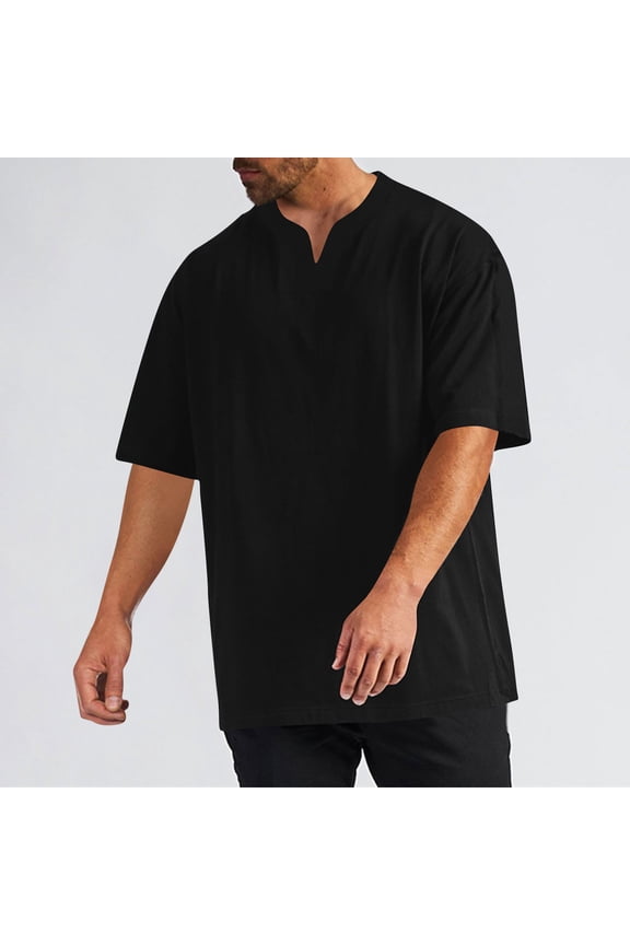 Mens Solid Color Compression Training Stretch Short Sleeve V-Neck Athletic Top Quick Dry Design Slim Fit Workout V Neck Shirt