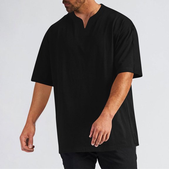 Yaoyar Mens Solid Color Compression Training Stretch Short Sleeve V-Neck Athletic Top Quick Dry Design Slim Fit Workout V Neck Shirt