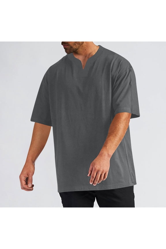 Mens Solid Color Compression Training Stretch Short Sleeve V-Neck Athletic Top Quick Dry Design Slim Fit Workout V Neck Shirt