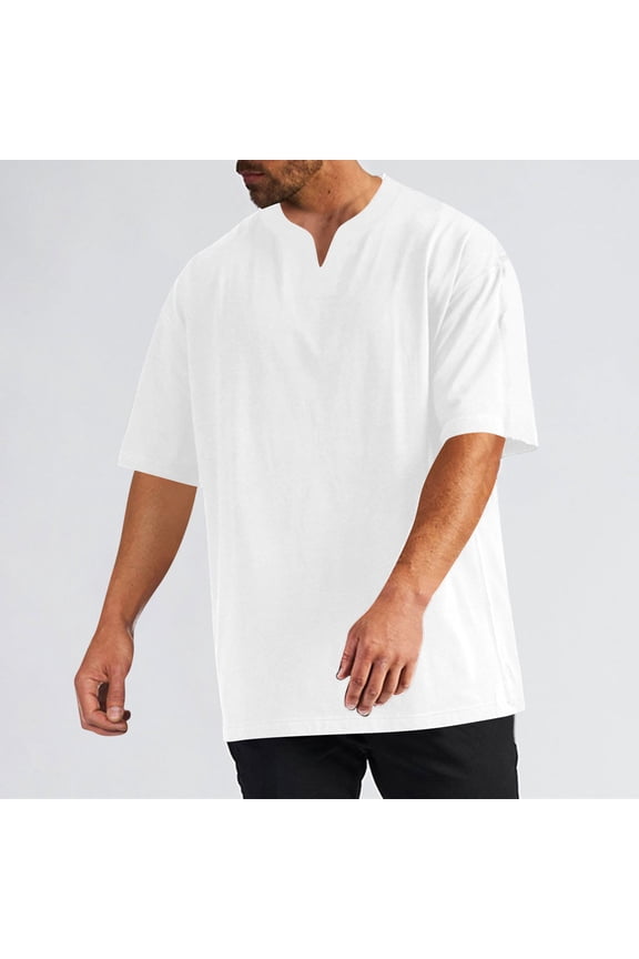 Mens Solid Color Compression Training Stretch Short Sleeve V-Neck Athletic Top Quick Dry Design Slim Fit Workout V Neck Shirt