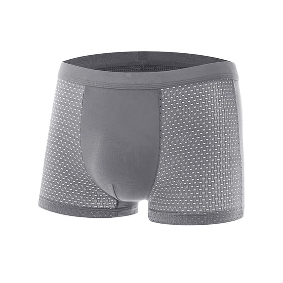 Yaoyar Mens Solid Color Elastic Waist Summer Underwear Base Layer Boxer Briefs Stretch Soft Fabric Boxer Briefs for Men Lightweight Breathable Design Underwear Boxer Briefs,Gray,3XL