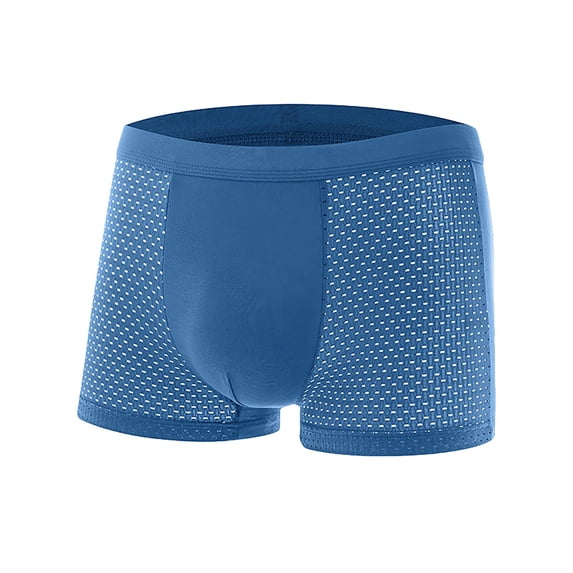 Yaoyar Mens Solid Color Elastic Waist Summer Underwear Base Layer Boxer Briefs Stretch Soft Fabric Boxer Briefs for Men Lightweight Breathable Design Underwear Boxer Briefs,Dark Blue,2XL