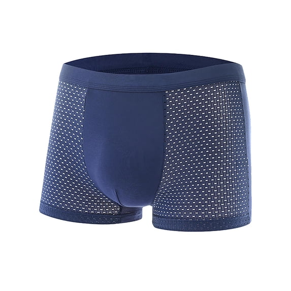 Yaoyar Mens Solid Color Elastic Waist Summer Underwear Base Layer Boxer Briefs Stretch Soft Fabric Boxer Briefs for Men Lightweight Breathable Design Underwear Boxer Briefs,Blue,2XL