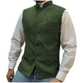 thumbnail image 1 of Yaoyar Mens Solid Color Lapel Collar Single-Breasted Multi-Pocket Waistcoat Vest Formal Slim Fit Business Casual Style, 1 of 4