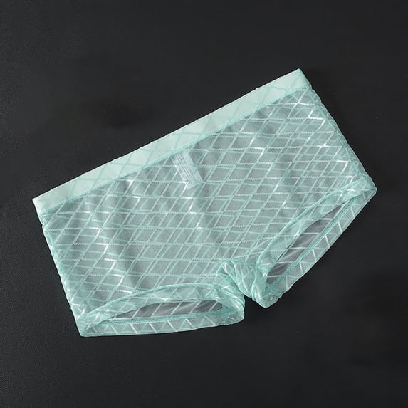 Yaoyar Mens Solid Color Mesh Elastic Waist Summer Underwear Base Layer Boxer Briefs Stretch Soft Fabric Boxer Briefs For Men Lightweight Breathable Design Underwear Boxer Briefs,Light Blue,XL