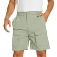 thumbnail image 1 of Yaoyar Mens Sports Cargo Shorts Summer Breathable Five Quarter Pants Outdoor Hiking Lightweight Breathable Sweat Absorbing Mid Length Pants Casual Solid Color Shorts, 1 of 2