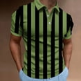 thumbnail image 1 of Yaoyar Mens Striped Print Short Sleeve Shirt Casual Button Down Collar Breathable Material Contemporary Pattern Relaxed Fit Shirt, 1 of 6