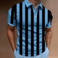 thumbnail image 1 of Yaoyar Mens Striped Print Short Sleeve Shirt Casual Button Down Collar Breathable Material Contemporary Pattern Relaxed Fit Shirt, 1 of 6