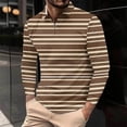thumbnail image 1 of Yaoyar Mens Striped Zip Front Casual Top, Long Sleeve Collared Shirt with Relaxed Fit, Comfortable Daily Wear Pullover, 1 of 5
