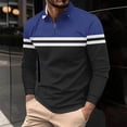 thumbnail image 1 of Yaoyar Mens Striped Zip Front Casual Top, Long Sleeve Collared Shirt with Relaxed Fit, Comfortable Daily Wear Pullover, 1 of 5