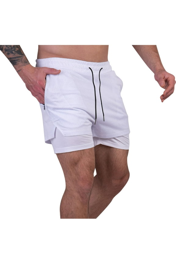 Mens Summer Athletic Shorts Lightweight Quick Dry Gym Training Shorts Solid Color Lined Fitness Zipper Multi Pocket Outdoor Speed Drying Shorts