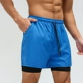 thumbnail image 1 of Yaoyar Mens Summer Casual Shorts Solid Color Casual Elastic Waist Drawstring Pocket Shorts Lightweight Outdoor Summer Beach Hiking Shorts, 1 of 6