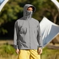 thumbnail image 1 of Yaoyar Mens Sun Shirt Upf 50+ Rash Guard Long Sleeve Zip Up Fishing Hoodie Breathable Ice Silk Jackets with Pockets, 1 of 8
