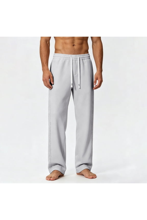 Mens Sweatpants Open Bottom Baggy Sweat Pants for Men Straight Leg Fleece Loose Fit Gym Athletic Sweatpants Pockets