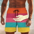 thumbnail image 1 of Yaoyar Mens Swim Trunks Funny Summer Casual Quick Dry Beach Shorts Elastic Waist Drawstring Vacation Shorts with Pockets, 1 of 8
