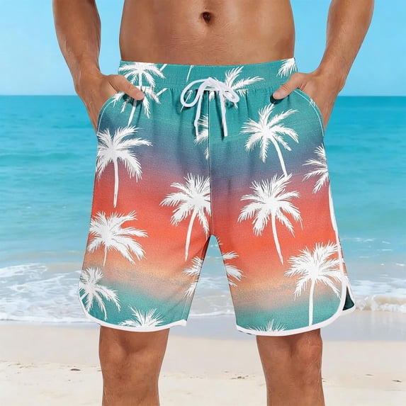 Yaoyar Mens Swim Trunks with Mesh Liner Quick Dry Bathing Suits Beach Vacation Swimsuit Board Shorts