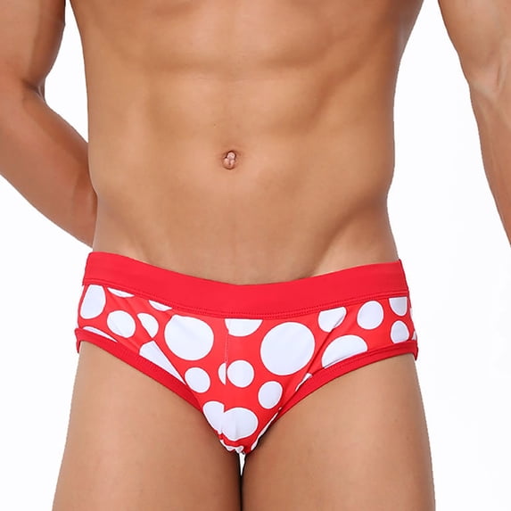 Yaoyar Mens Swimwear Low Rise Swim Briefs Black and Red Quick-Drying Contrast Color Swimsuit Swimming Briefs with Drawstring