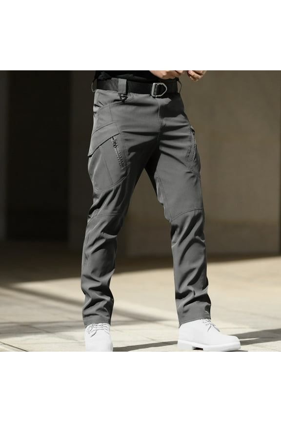 Mens Tactical Pants Stretch Waterproof Fabric Durable Cargo Pants for Hiking Casual Work Multi Pockets Breathable Hiking Construction Pants