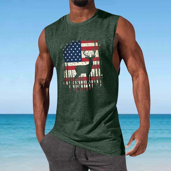 Yaoyar Mens Tank Tops Casual Summer Beach Vacation Hawaiian Graphic Muscle Gym Palm Tree Sleeveless Tee Shirts