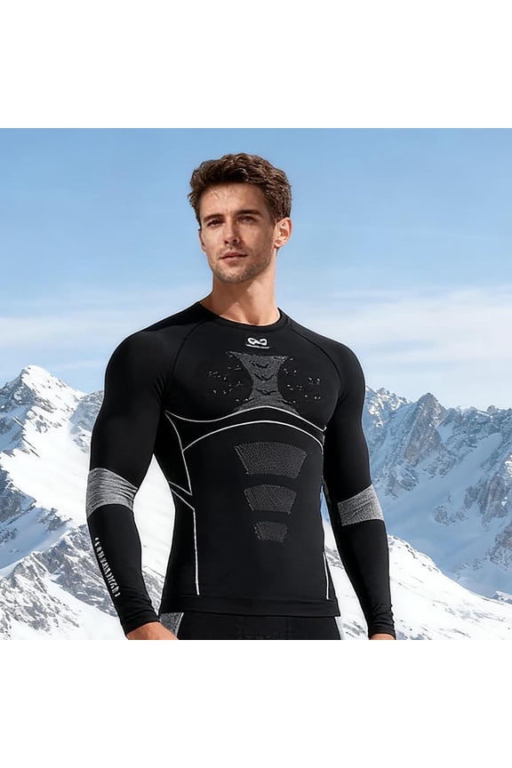 Mens Thermal Underwear Top Sports Functional Underwear Reduce Cold Weather Gear for Hunting Running Skiing