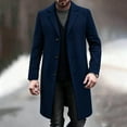 thumbnail image 1 of Yaoyar Mens Trench Coat Slim Fit Notched Collar Fall Winter Single Breasted Pea Coat Warm Soft Overcoat, 1 of 8