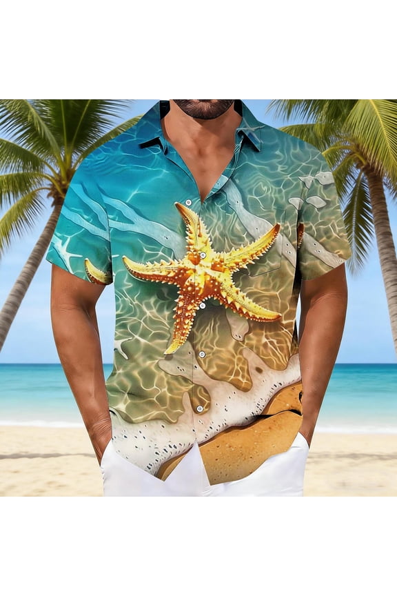 Mens Tropical Shirts Short Sleeve Tree Button up Tropical Shirts Printed Comfortable Clothes for Beach Vacation Dating