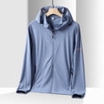 thumbnail image 1 of Yaoyar Mens UPF 50+ Solid Color Outdoor Lightweight Full Zip Hoodie Climb Sport Run Pocket Long Sleeved Hooded Outwear Fishing Hiking Performance Shirt, 1 of 3