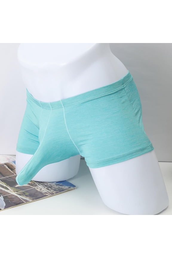 Mens Ultra Sheer Summer Boxer Briefs Transparent Underwear with Lightweight Comfort Fabric Underwear,Light Blue,M