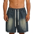 thumbnail image 1 of Yaoyar Mens Vintage Straight Jean Shorts Washed Short Pants with Pockets Comfy Casual Streetwear Summer Denim Shorts, 1 of 7