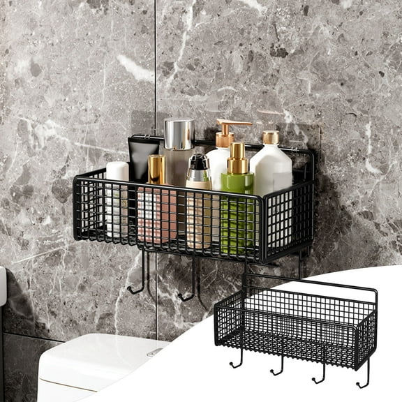 Yaoyar Metal Storage Basket Small Metal Basket Corner Shower Shelf Sundries Storage Basket Kitchen Seasoning Rack Kitchen Storage Shelf Wall Mounted Organizer Wall Hanging Shelf