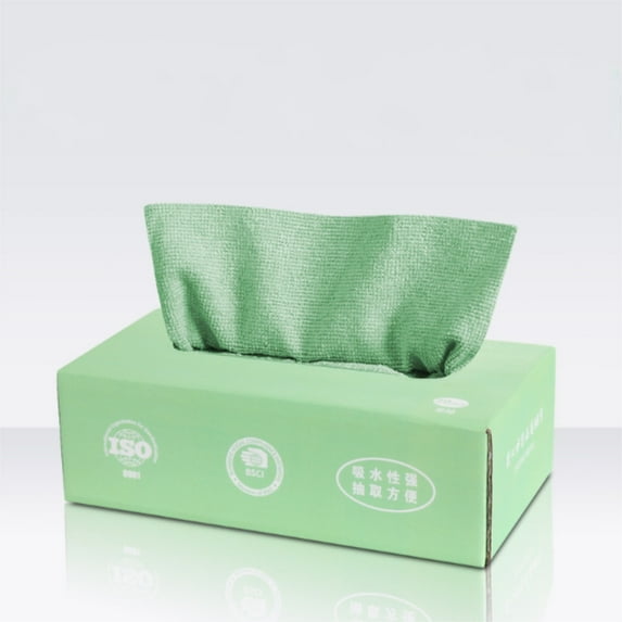 Yaoyar Microfiber Cleaning Cloth in Box, Reusable Cleaning Rags, Edgeless Microfiber Wipes, Lint Free, Absorbent Shop Towels for Kitchen, Car, Glass