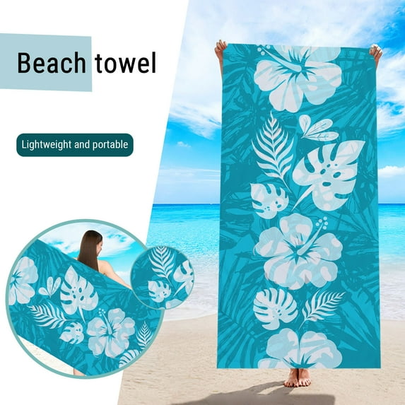Yaoyar Microfiber Lightweight Thin Beach Towel Sandproof Compact Clearance Towels Quick Dry Sand Free Pool Swim Fast Drying Sandless Blanket Travel Vacation Women Men Adult Gift 27.55x59.05in