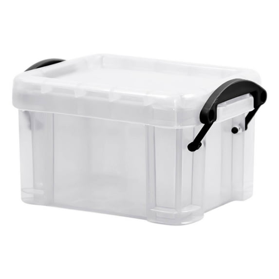 Yaoyar Mini Small Plastic Storage Box with Locking Lid Clear Plastic Organizer and Assorted Color Boxes Hold Crafts,Stationery,Jewelry,Sewing and More in Office or Home Supplies